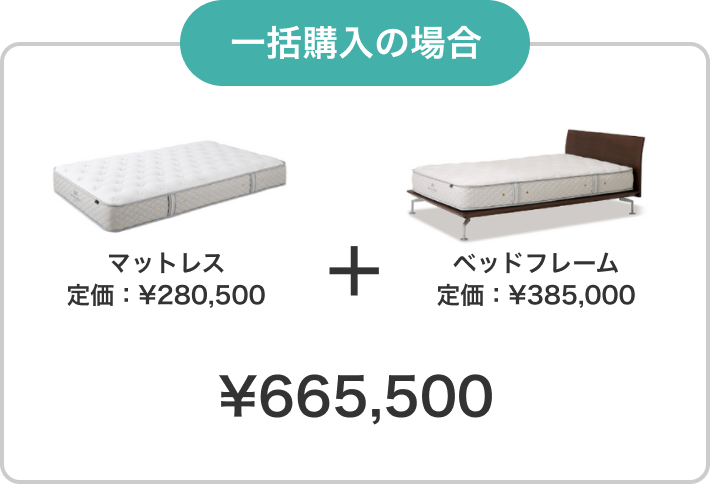 一括購入の場合のセット価格 655,500