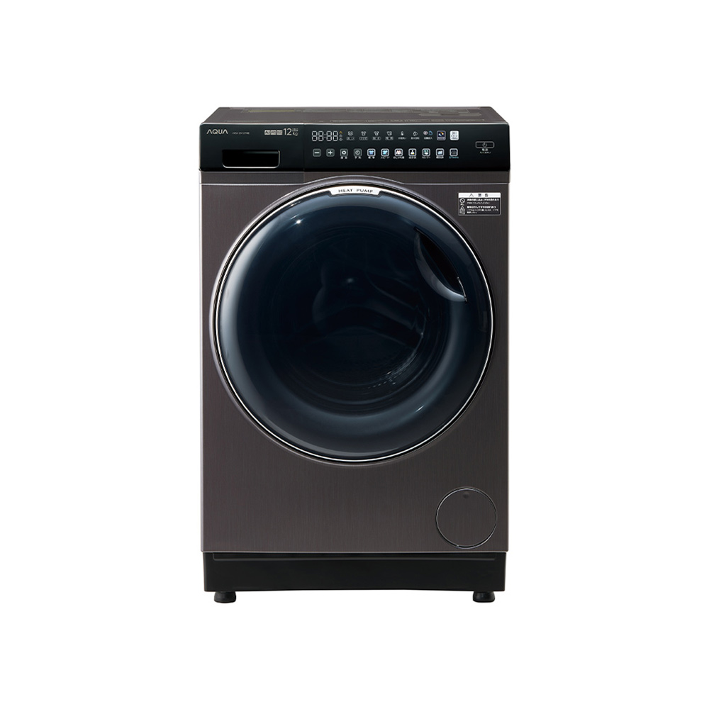 AQUA ドラム式洗濯乾燥機 まっ直ぐドラム2.0 12.0kg シルキーブラック AQW-DX12P-R K (右開き)