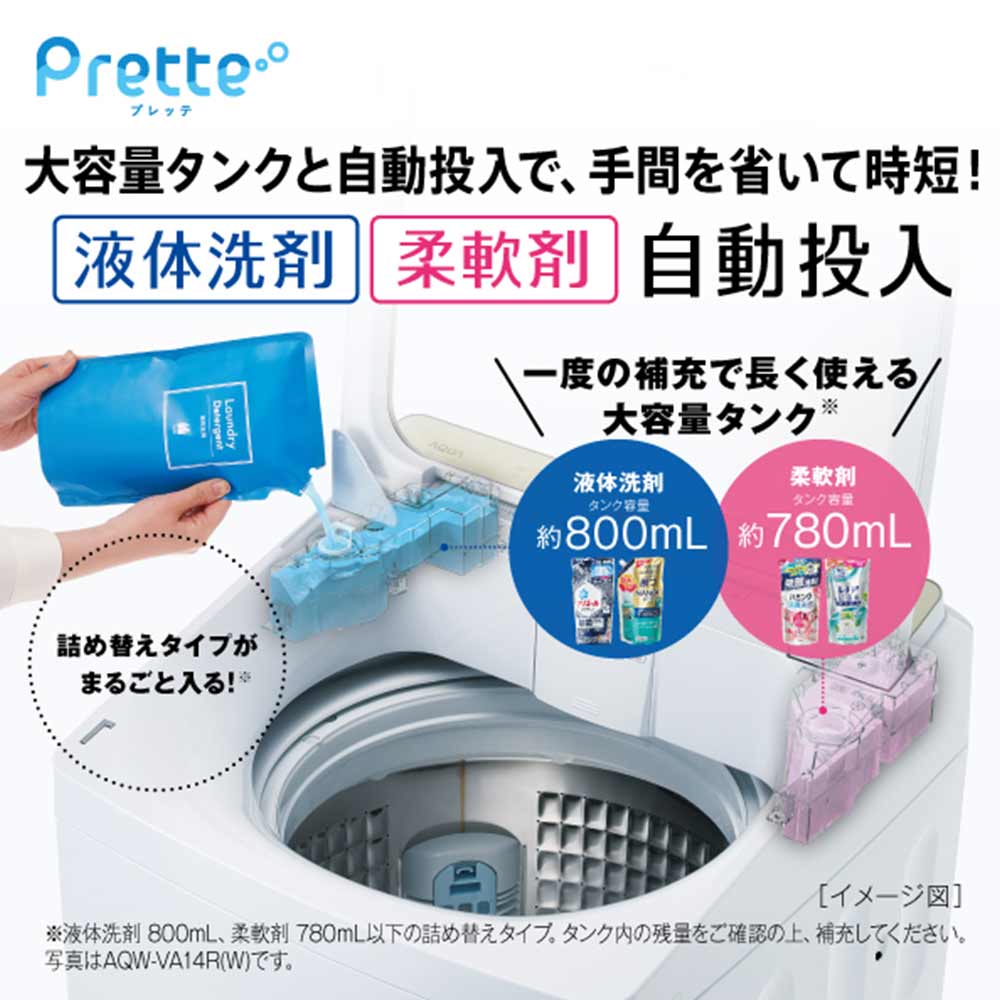 AQUA AQUA 全自動洗濯機 Prette 8.0kg ホワイト AQW-VA8R W AQUA AQUA 全自動洗濯機 Prette 8.0kg ホワイト AQW-VA8R W