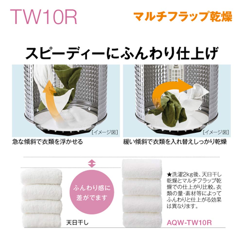 AQUA タテ型洗濯乾燥機 10.0kg ホワイト AQW-TW10R W / AQUA（アクア） / 洗濯機 / AQU10181_dt_12.jpg