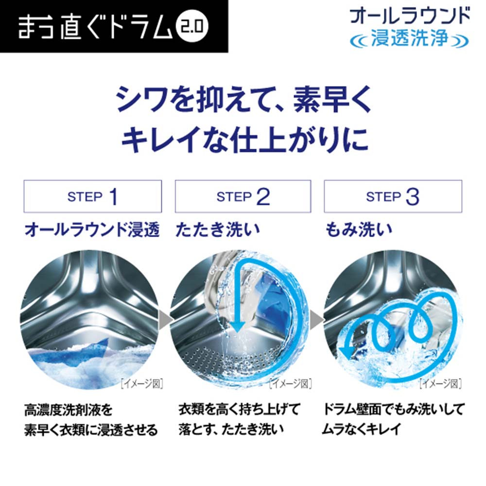 AQUA AQUA ドラム式洗濯乾燥機 まっ直ぐドラム2.0 10.0kg AQUA AQUA ドラム式洗濯乾燥機 まっ直ぐドラム2.0 10.0kg