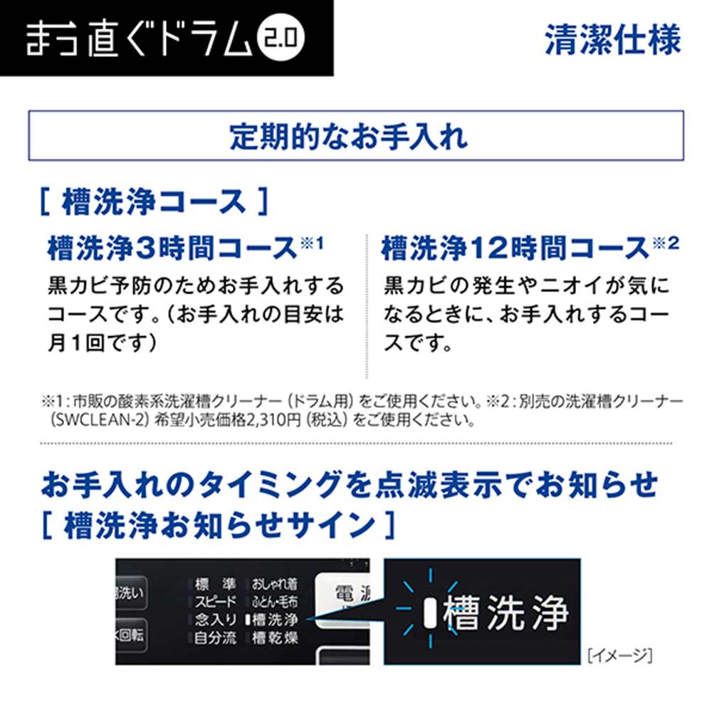 AQUA ドラム式洗濯乾燥機 まっ直ぐドラム2.0 8.0kg ホワイト AQW-D8R-L W (左開き) / AQUA（アクア） / 洗濯機 / AQU10198_dt_27.jpg