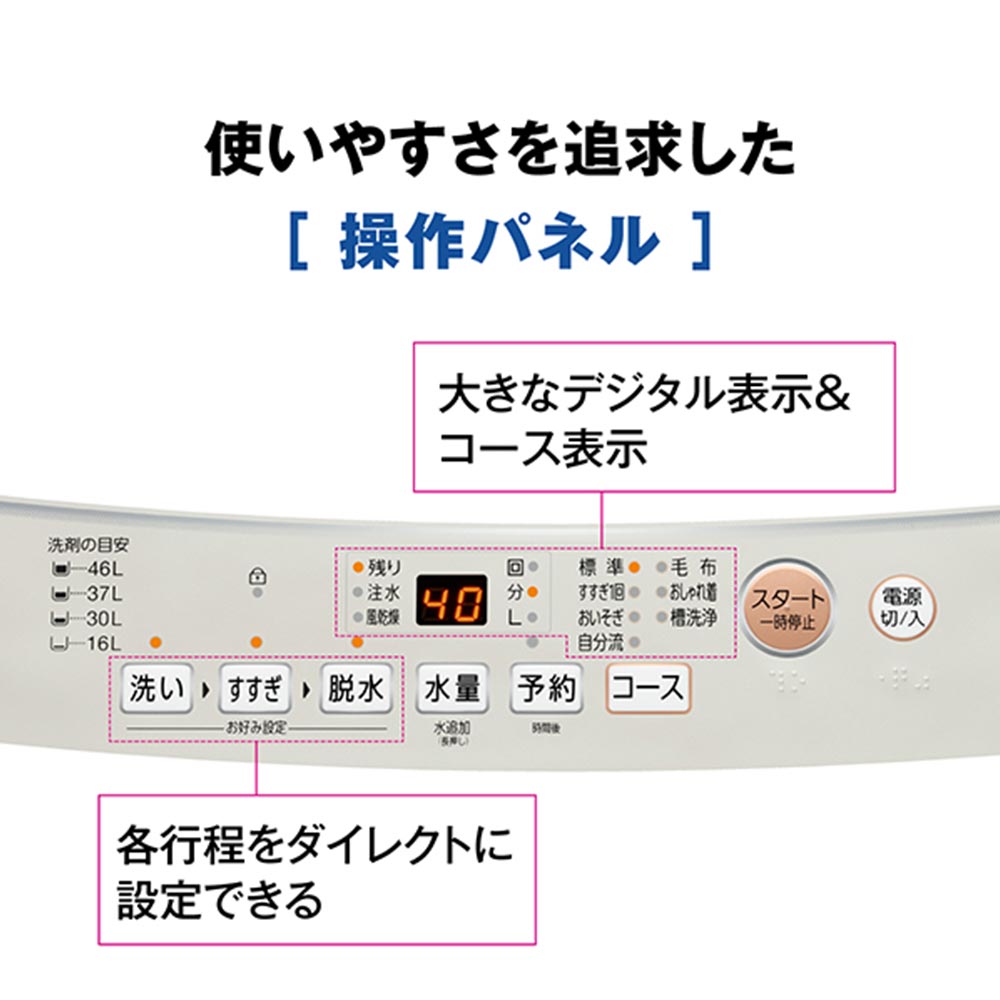 AQUA 全自動洗濯機 6.0kg ホワイト AQW-S6R W / AQUA（アクア） / 洗濯機 / AQU10200_dt_09.jpg