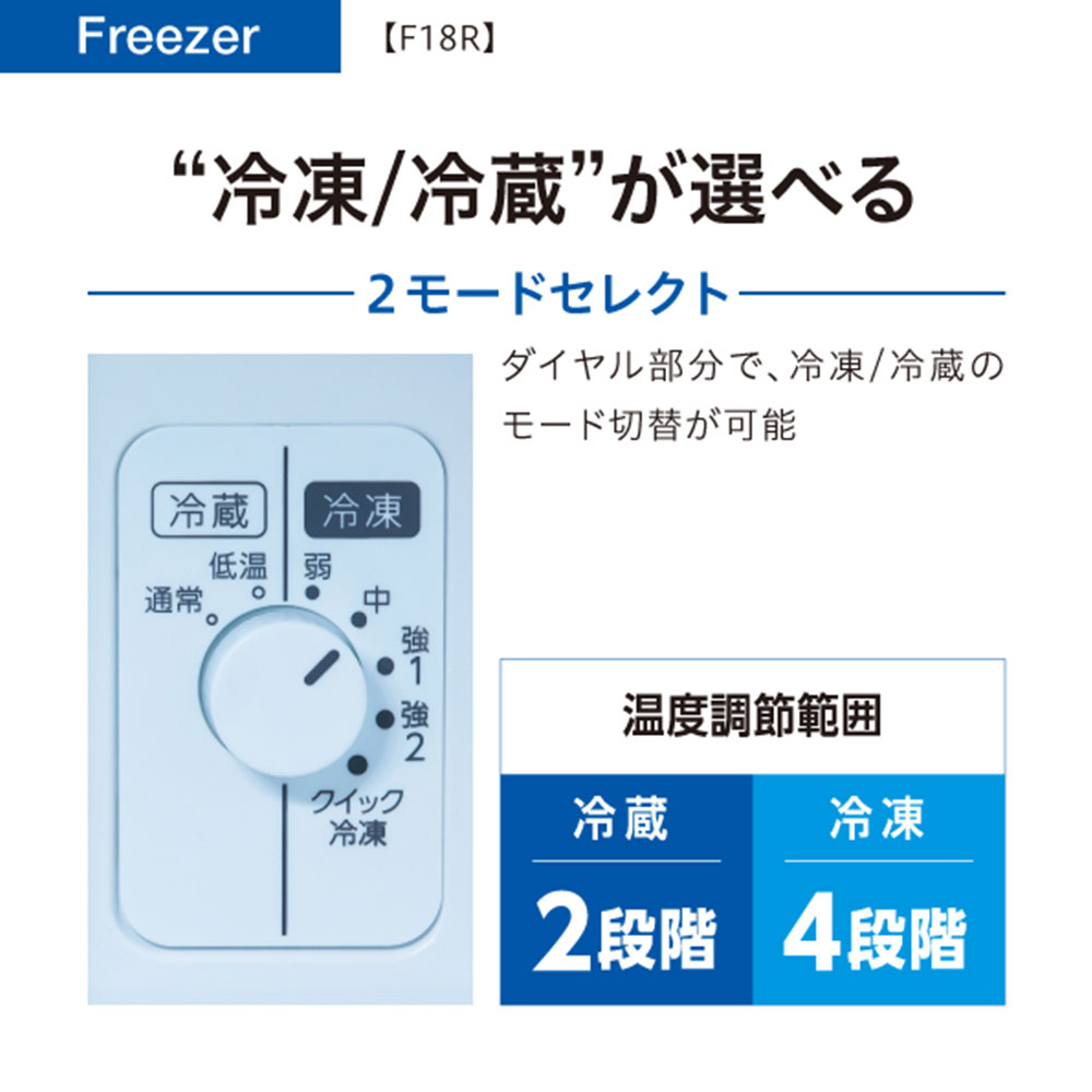 AQUA 1ドア冷凍庫 180L クリアホワイト AQF-F18R W (右開き) / AQUA（アクア） / 冷蔵庫・冷凍庫 / AQU10202_dt_03.jpg