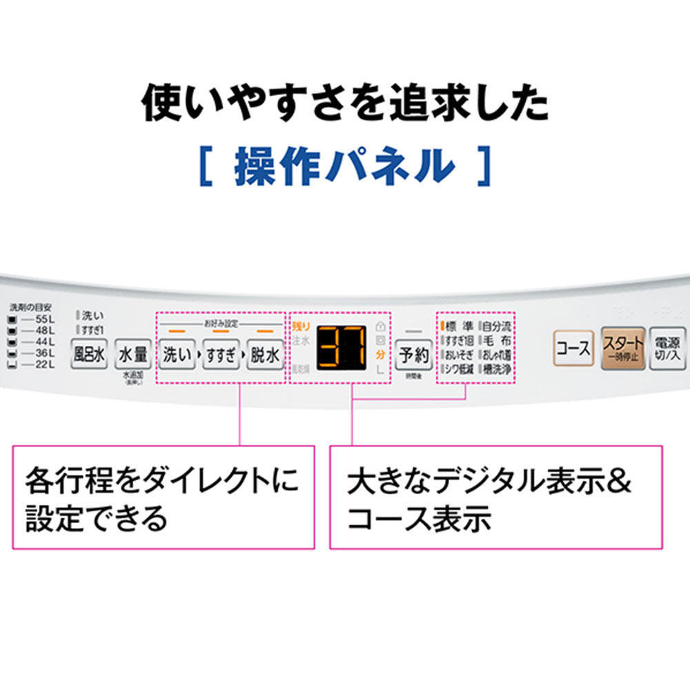 AQUA 全自動洗濯機 7.0kg ホワイト AQW-S7R W / AQUA（アクア） / 洗濯機 / AQU10206_dt_12.jpg