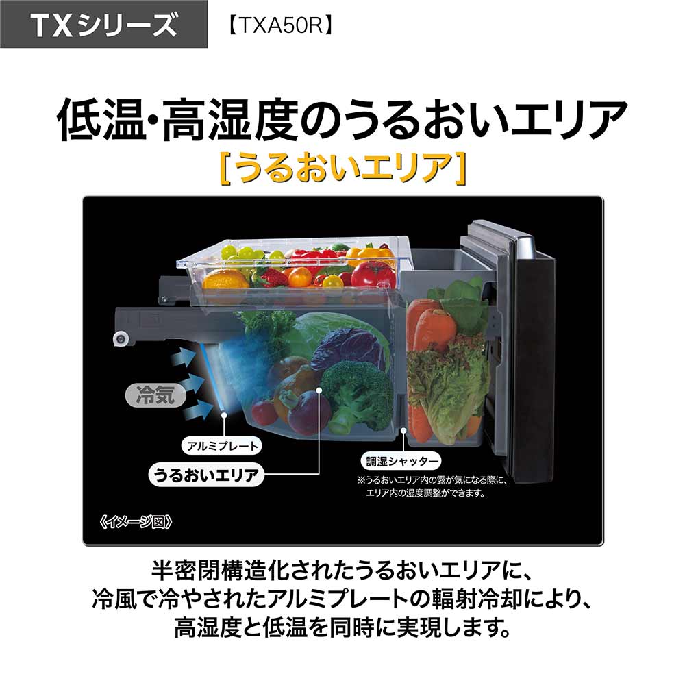 AQUA 5ドア冷蔵庫 TX SERIES 501L AQR-TXA50R (観音開き) / AQUA（アクア） / 冷蔵庫・冷凍庫 / AQU10220_dt_10.jpg