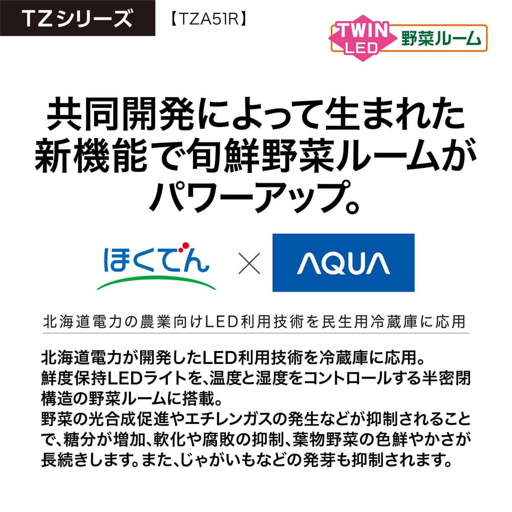 AQUA 4ドア冷蔵庫 TZ SERIES 512L AQR-TZA51R (観音開き) / AQUA（アクア） / 冷蔵庫・冷凍庫 / AQU10224_dt_22.jpg