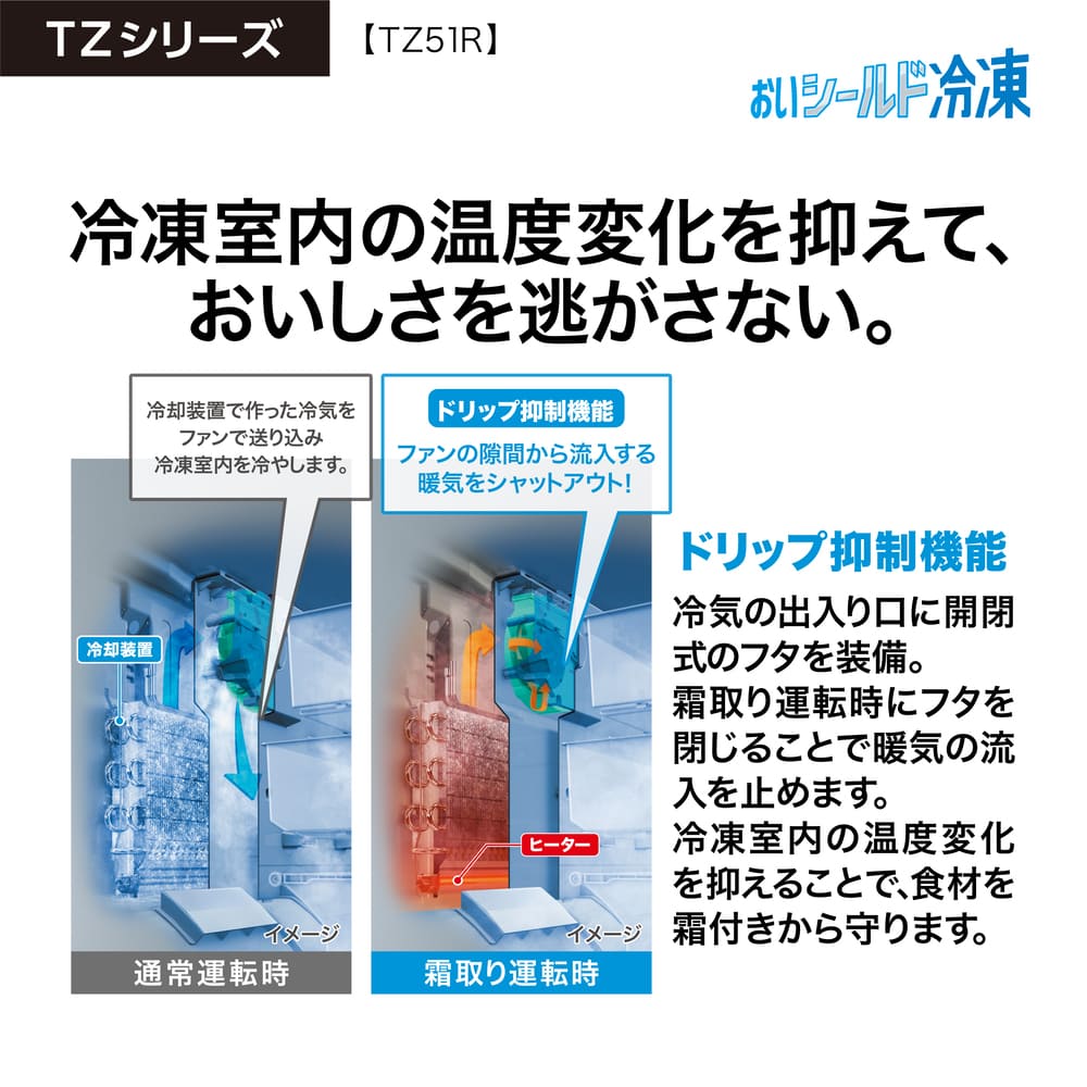 AQUA 4ドア冷蔵庫 TZ SERIES 512L AQR-TZ51R (観音開き) / AQUA（アクア） / 冷蔵庫・冷凍庫 / AQU10225_dt_14.jpg