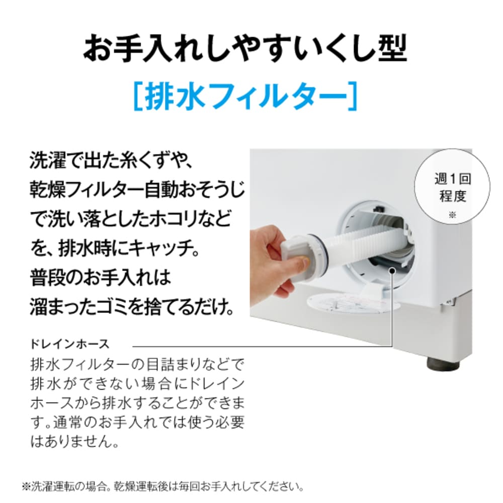 AQUA ドラム式洗濯乾燥機 まっ直ぐドラム 8.0kg ホワイト AQW-SD8A-L (左開き) / AQUA（アクア） / 洗濯機・乾燥機 / AQU10264_dt_24.jpg