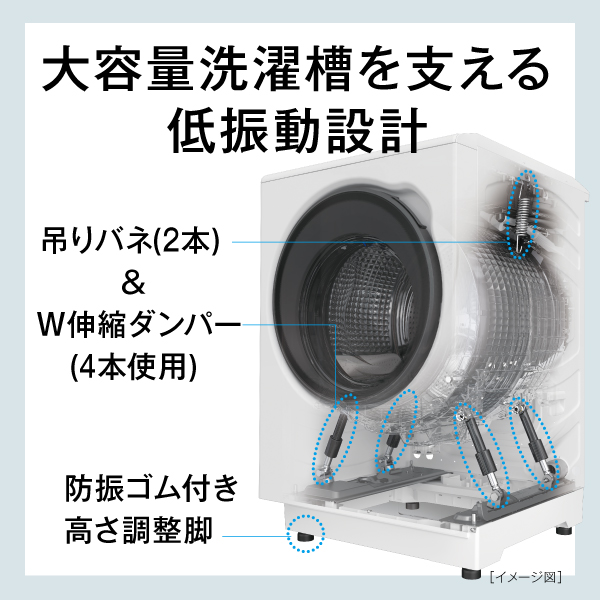 AQUA ドラム式洗濯乾燥機 まっ直ぐドラム2.0 12.0kg ホワイト AQW-DXS12A-R (右開き) / AQUA（アクア） / 洗濯機・乾燥機 / AQU10276_dt_23.jpg