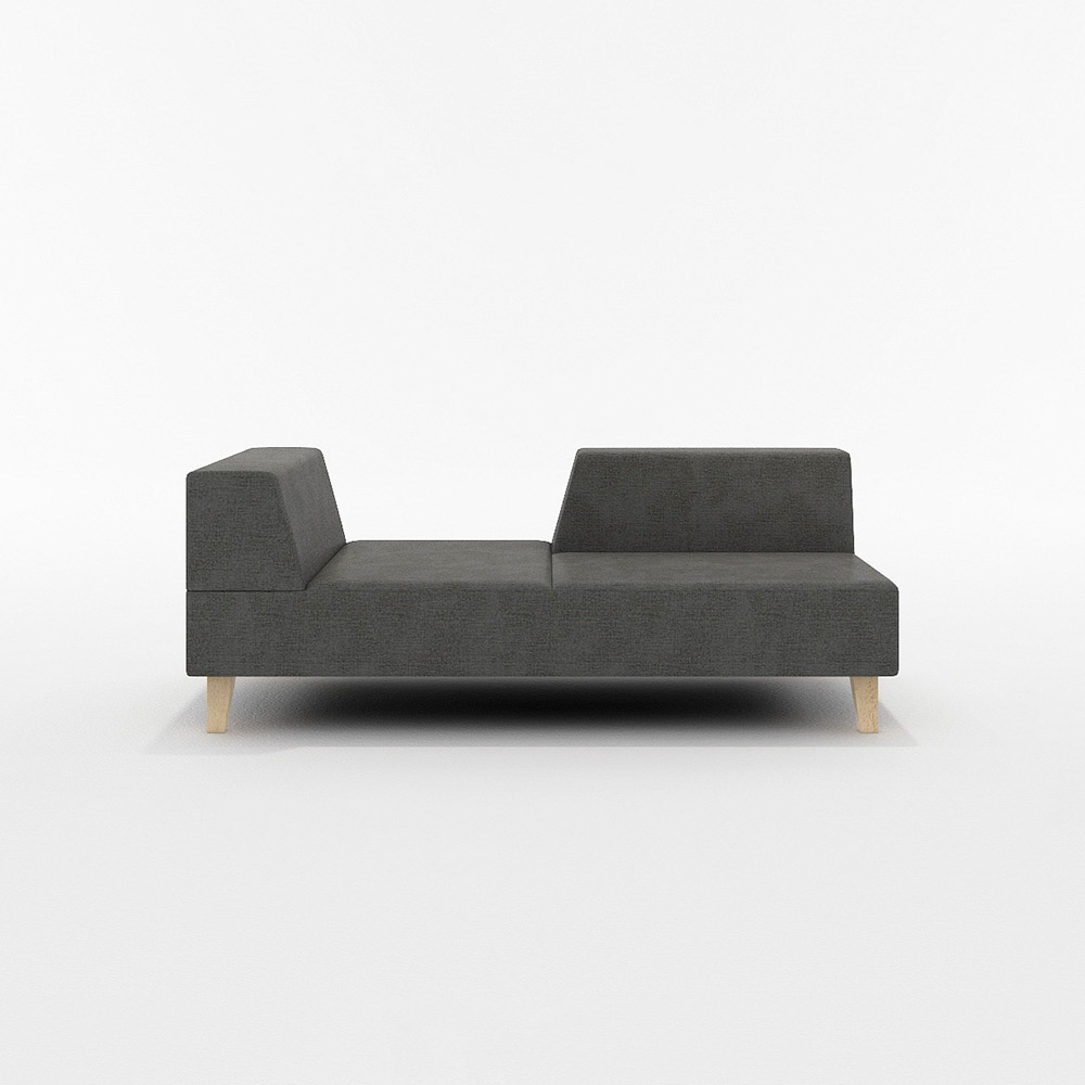PIVO 2P SOFA ONE ARM RIGHT TYPE 木脚(ナチュラル) / FLANNEL SOFA(フランネルソファ) / 2人掛けソファ / FLN10052BLK_ma.jpg