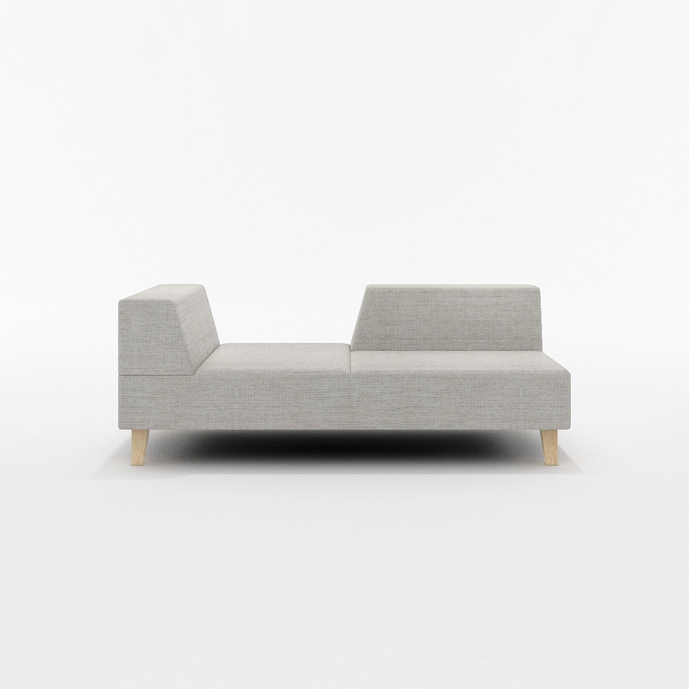 PIVO 2P SOFA ONE ARM RIGHT TYPE 木脚(ナチュラル) / FLANNEL SOFA（フランネルソファ） / 2人掛けソファ / FLN10052GRY_ma.jpg