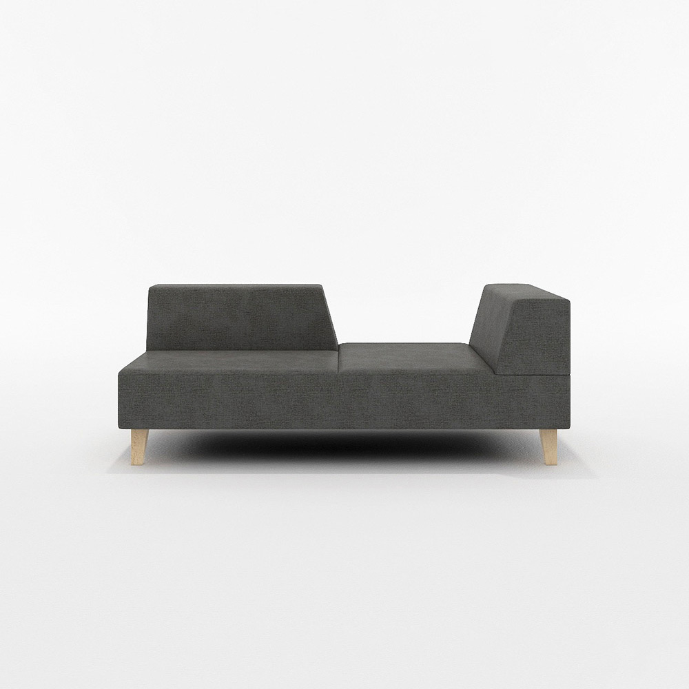 PIVO 2P SOFA ONE ARM LEFT TYPE 木脚(ナチュラル) / FLANNEL SOFA（フランネルソファ） / 2人掛けソファ / FLN10053BLK_ma.jpg