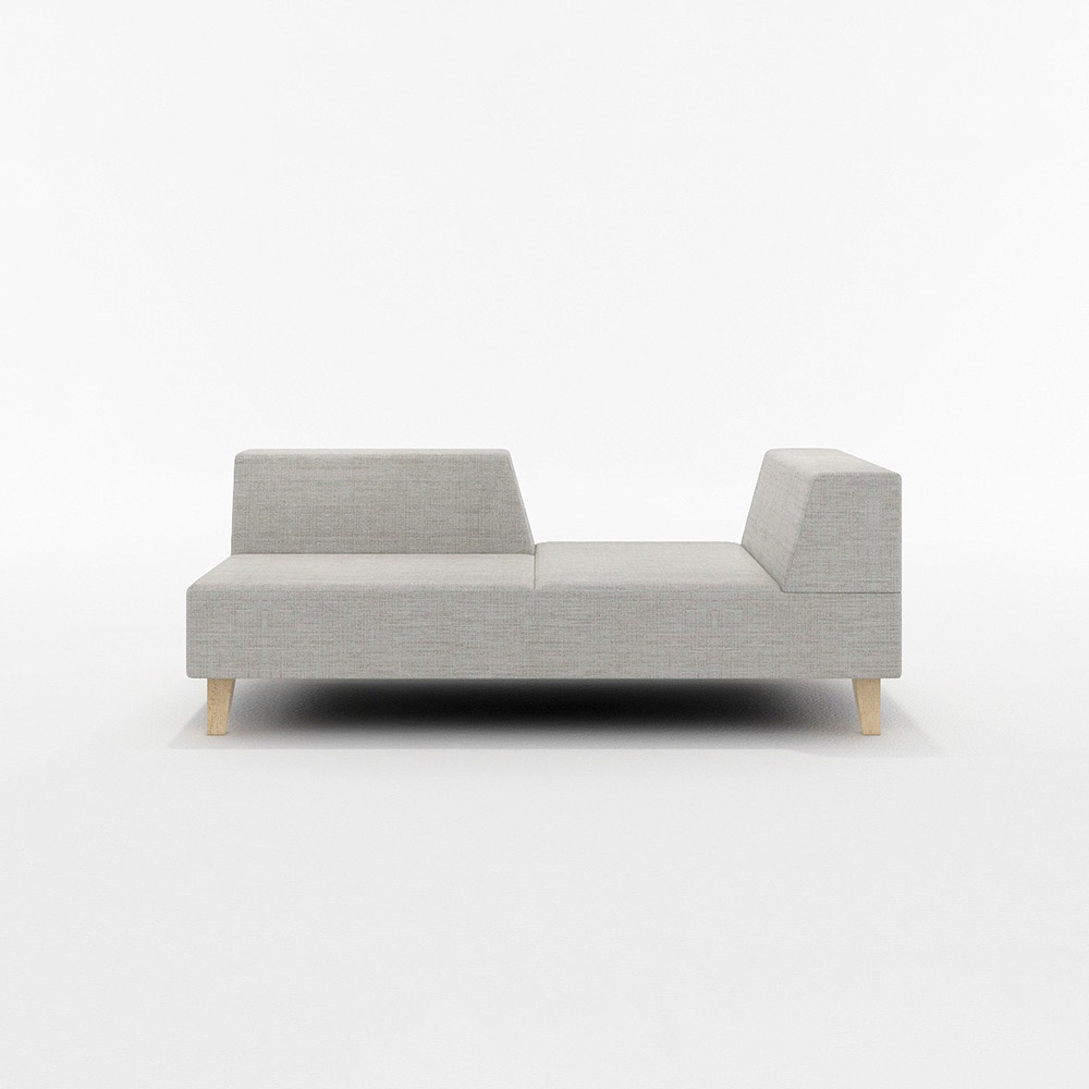 PIVO 2P SOFA ONE ARM LEFT TYPE 木脚(ナチュラル) / FLANNEL SOFA（フランネルソファ） / 2人掛けソファ / FLN10053GRY_ma.jpg