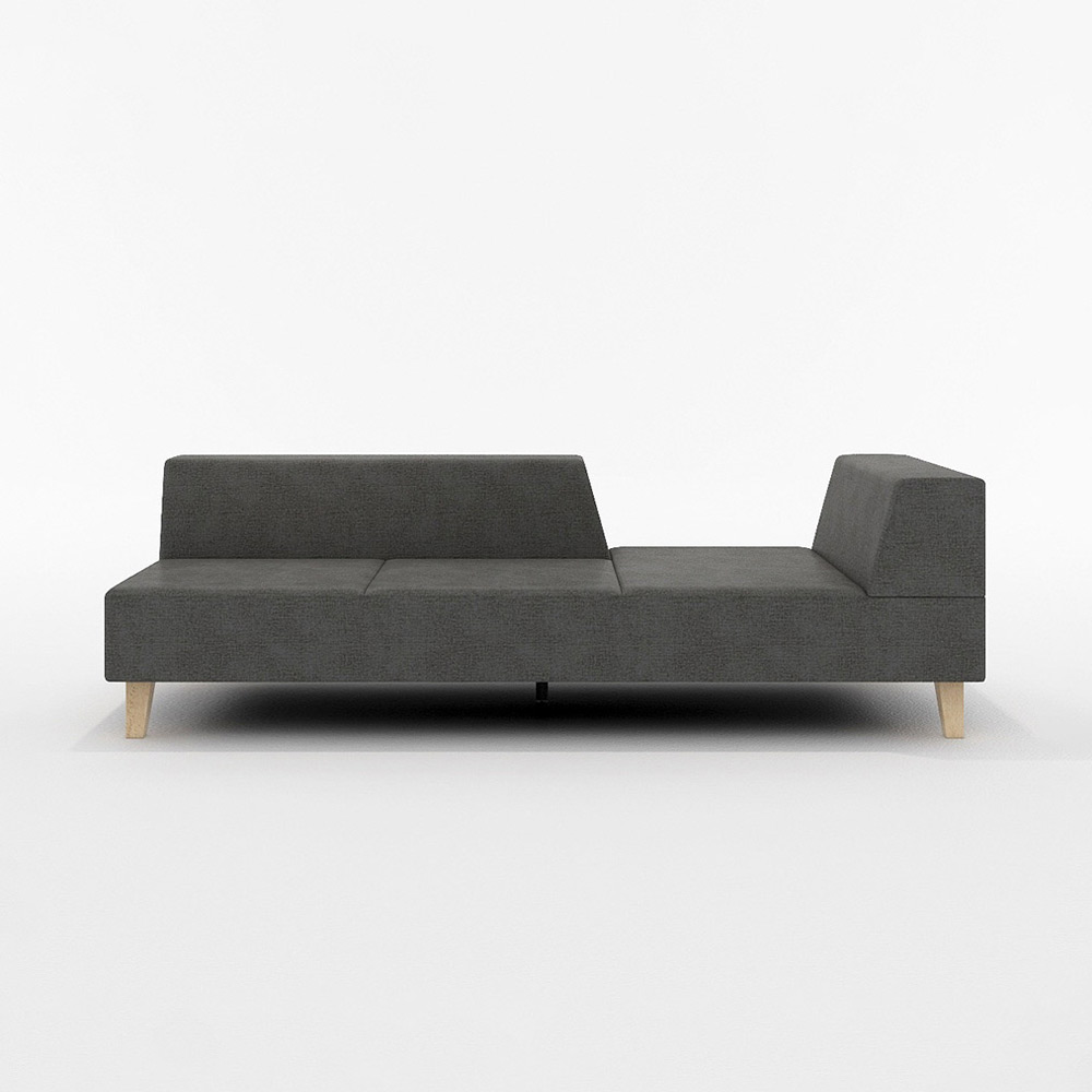 PIVO 3P SOFA ONE ARM LEFT TYPE 木脚(ナチュラル) / FLANNEL SOFA(フランネルソファ) / 3人掛けソファ / FLN10057BLK_ma.jpg
