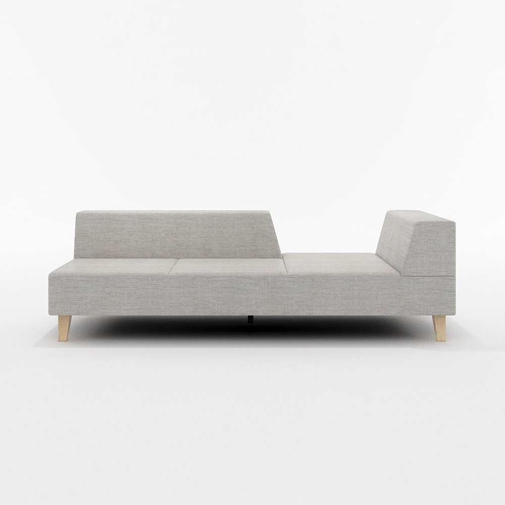 PIVO 3P SOFA ONE ARM LEFT TYPE 木脚(ナチュラル) / FLANNEL SOFA（フランネルソファ） / 3人掛けソファ / FLN10057GRY_ma.jpg