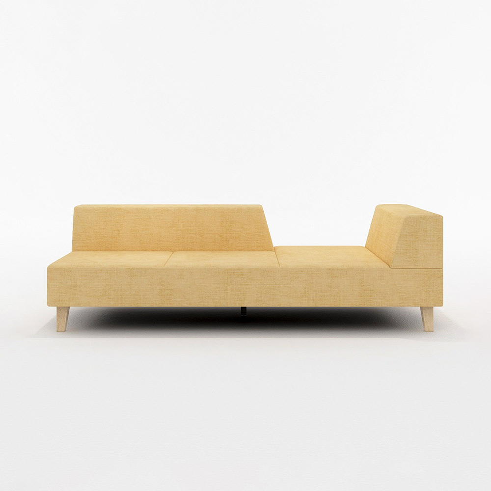 PIVO 3P SOFA ONE ARM LEFT TYPE 木脚(ナチュラル) / FLANNEL SOFA(フランネルソファ) / 3人掛けソファ / FLN10057YEL_ma.jpg