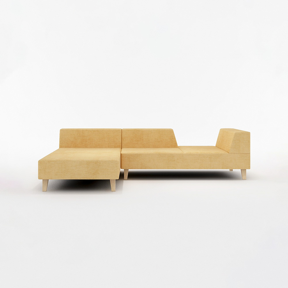 PIVO COUCH SOFA NORMAL RIGHT Type 木脚(ナチュラル) / FLANNEL SOFA(フランネルソファ) / カウチソファ / FLN10058YEL_ma.jpg