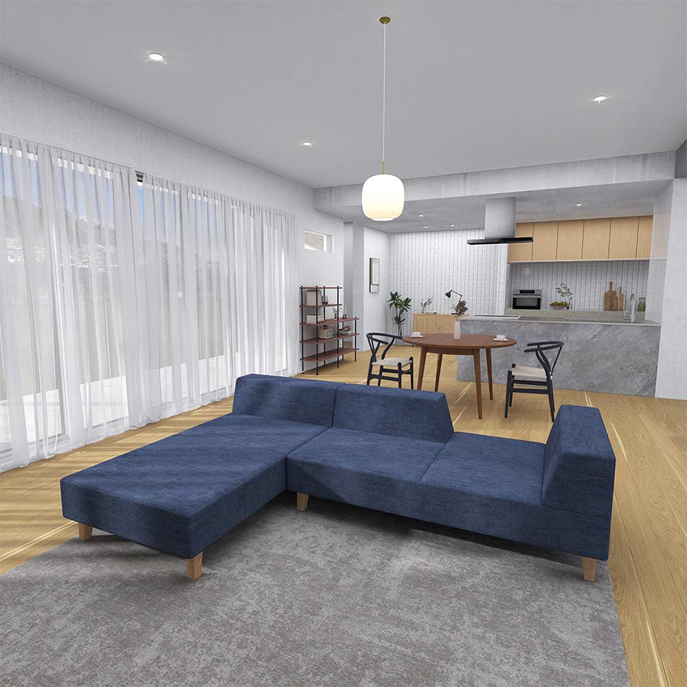 PIVO COUCH SOFA NORMAL RIGHT Type 木脚(ナチュラル) / FLANNEL SOFA（フランネルソファ） / カウチソファ / FLN10058_dt_01.jpg