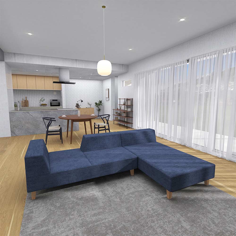 PIVO COUCH SOFA NORMAL LEFT Type 木脚(ナチュラル) / FLANNEL SOFA（フランネルソファ） / カウチソファ / FLN10059_dt_01.jpg