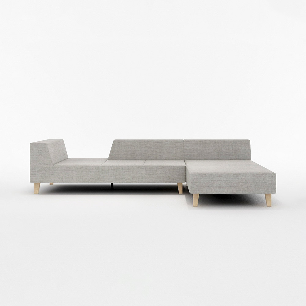 PIVO COUCH SOFA WIDE LEFT Type 木脚(ナチュラル) / FLANNEL SOFA（フランネルソファ） / カウチソファ / FLN10061GRY_ma.jpg