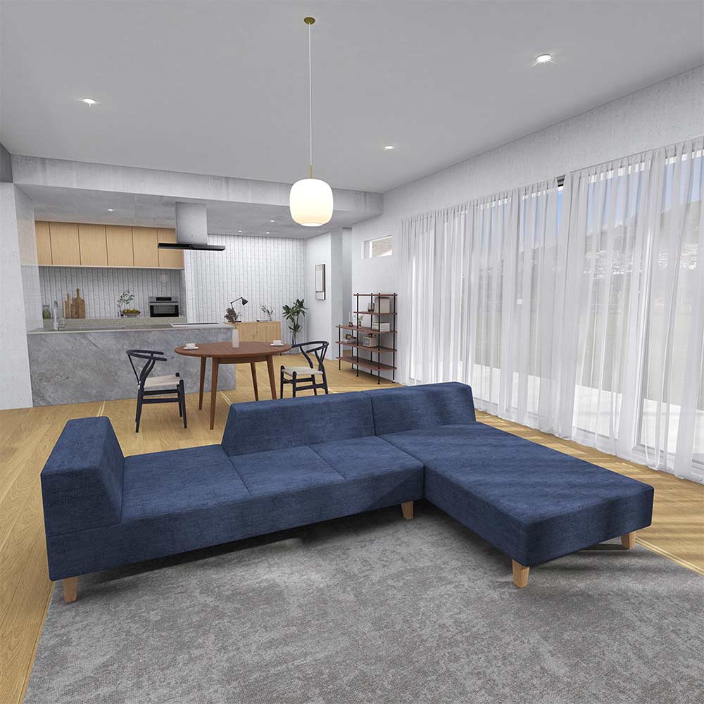 PIVO COUCH SOFA WIDE LEFT Type 木脚(ナチュラル) / FLANNEL SOFA（フランネルソファ） / カウチソファ / FLN10061_dt_01.jpg