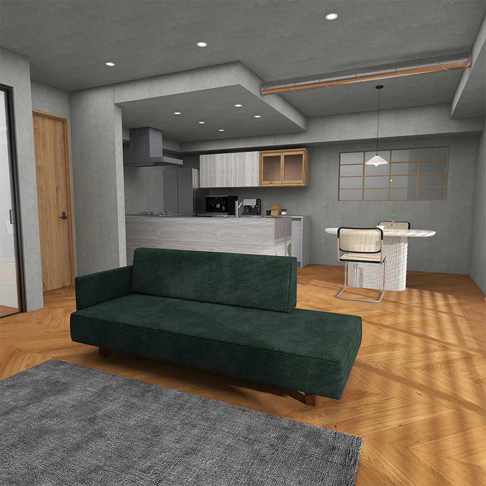 UK 3P SOFA ONE ARM RIGHT TYPE 木脚(ブラウン) / FLANNEL SOFA（フランネルソファ） / 3人掛けソファ / FLN10075_dt_01.jpg