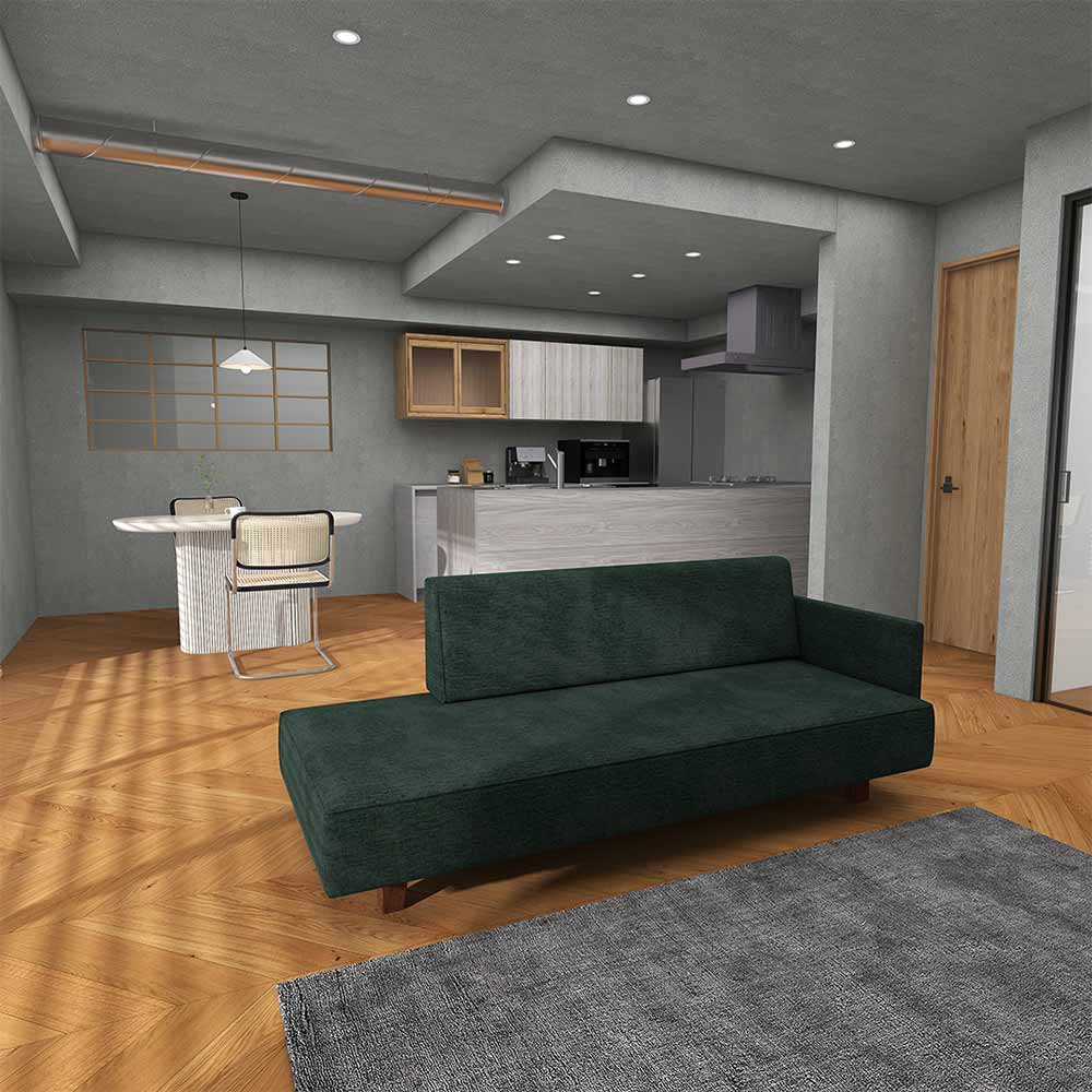 UK 3P SOFA ONE ARM LEFT TYPE 木脚(ブラウン) / FLANNEL SOFA（フランネルソファ） / 3人掛けソファ / FLN10076_dt_01.jpg