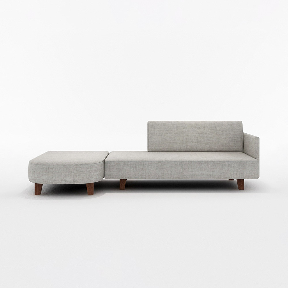 UK COUCH SOFA ONE ARM RIGHT TYPE 木脚(ブラウン) / FLANNEL SOFA（フランネルソファ） / カウチソファ / FLN10077GRY_ma.jpg
