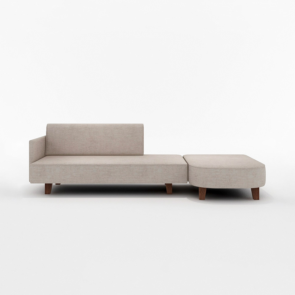 UK COUCH SOFA ONE ARM LEFT TYPE 木脚(ブラウン) / FLANNEL SOFA(フランネルソファ) / カウチソファ / FLN10078BEG_ma.jpg