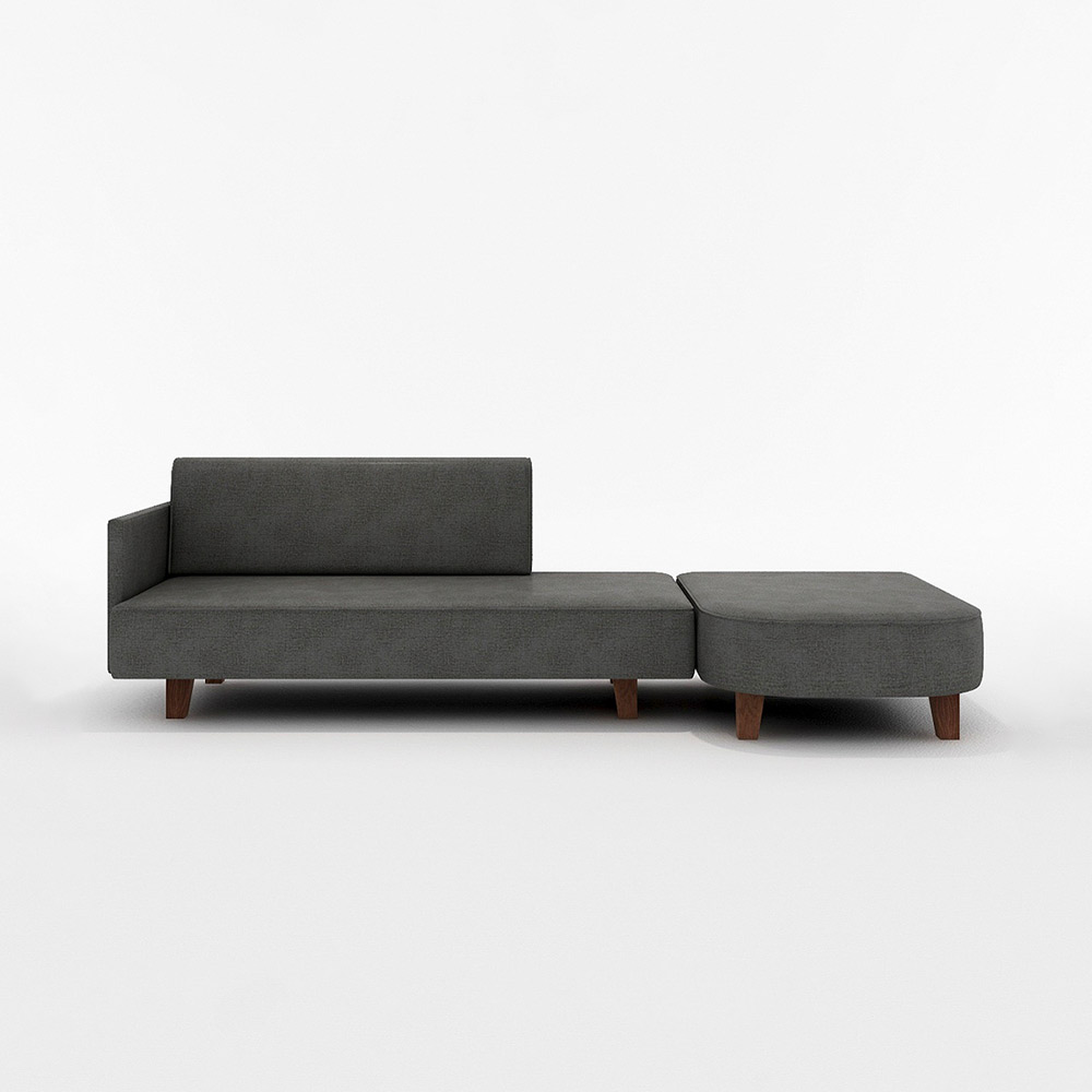 UK COUCH SOFA ONE ARM LEFT TYPE 木脚(ブラウン) / FLANNEL SOFA(フランネルソファ) / カウチソファ / FLN10078BLK_ma.jpg