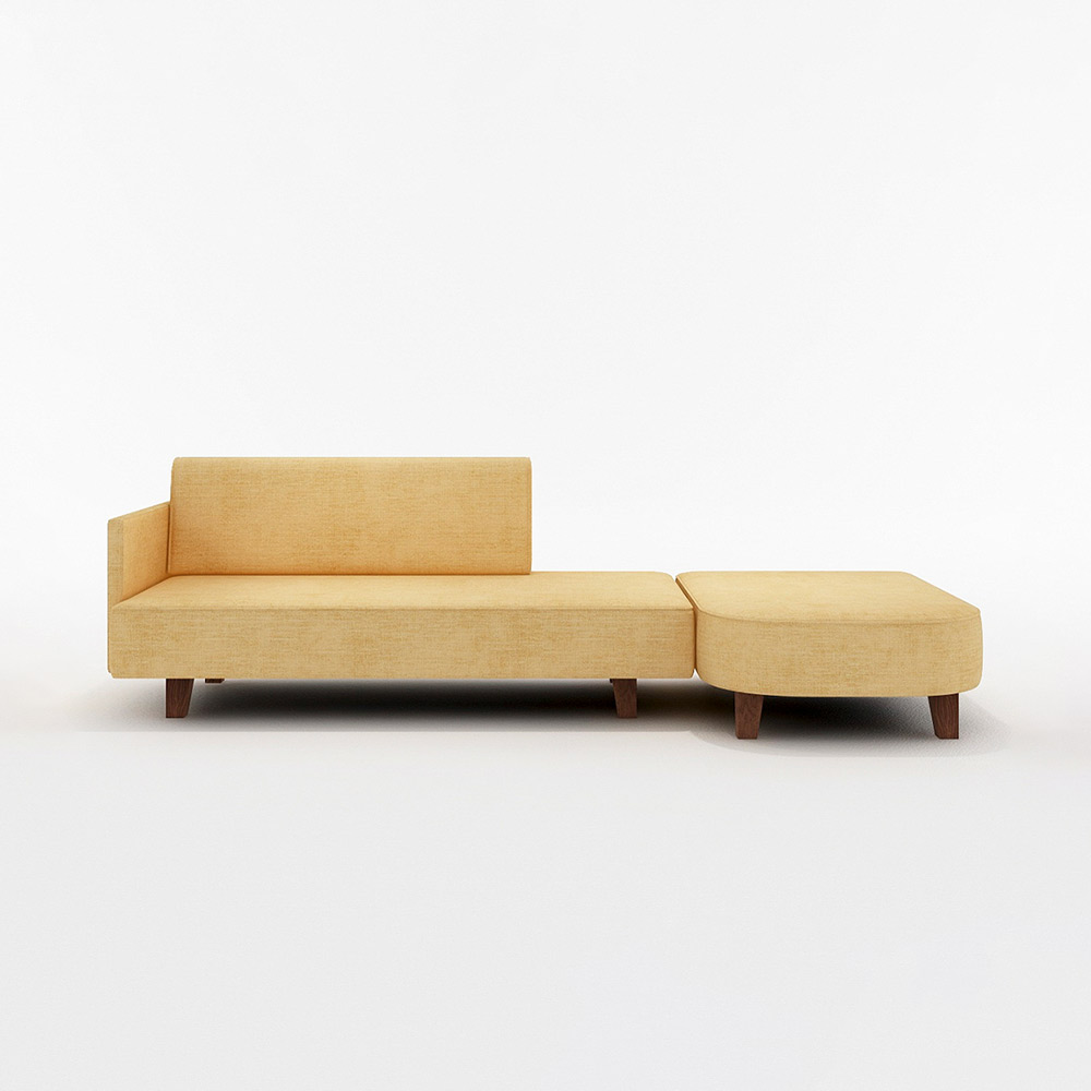 UK COUCH SOFA ONE ARM LEFT TYPE 木脚(ブラウン) / FLANNEL SOFA(フランネルソファ) / カウチソファ / FLN10078YEL_ma.jpg