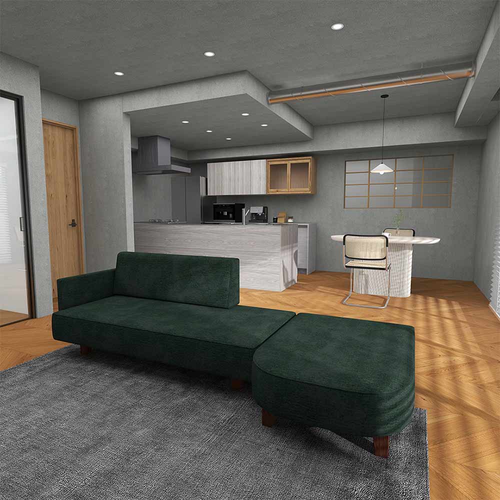 UK COUCH SOFA ONE ARM LEFT TYPE 木脚(ブラウン) / FLANNEL SOFA（フランネルソファ） / カウチソファ / FLN10078_dt_01.jpg