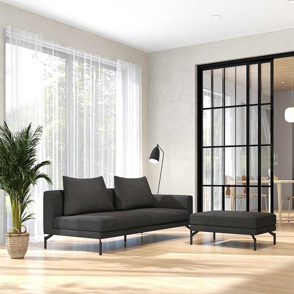 LENIS STOOL LARGE スチール脚(ブラック) / FLANNEL SOFA（フランネルソファ） / オットマン / FLN10083_dt_01.jpg