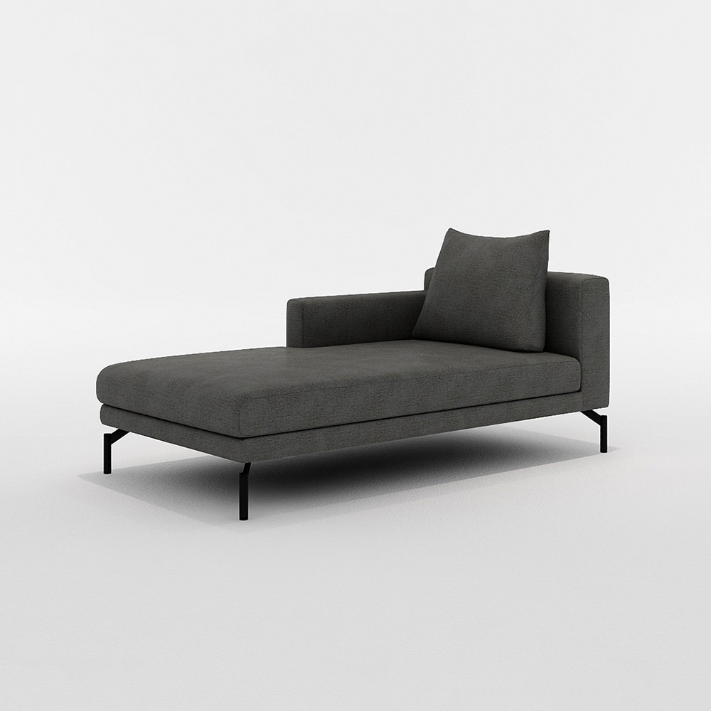 LENIS 1P LONG RIGHT TYPE スチール脚(ブラック) / FLANNEL SOFA(フランネルソファ) / カウチソファ / FLN10084BLK_ma.jpg