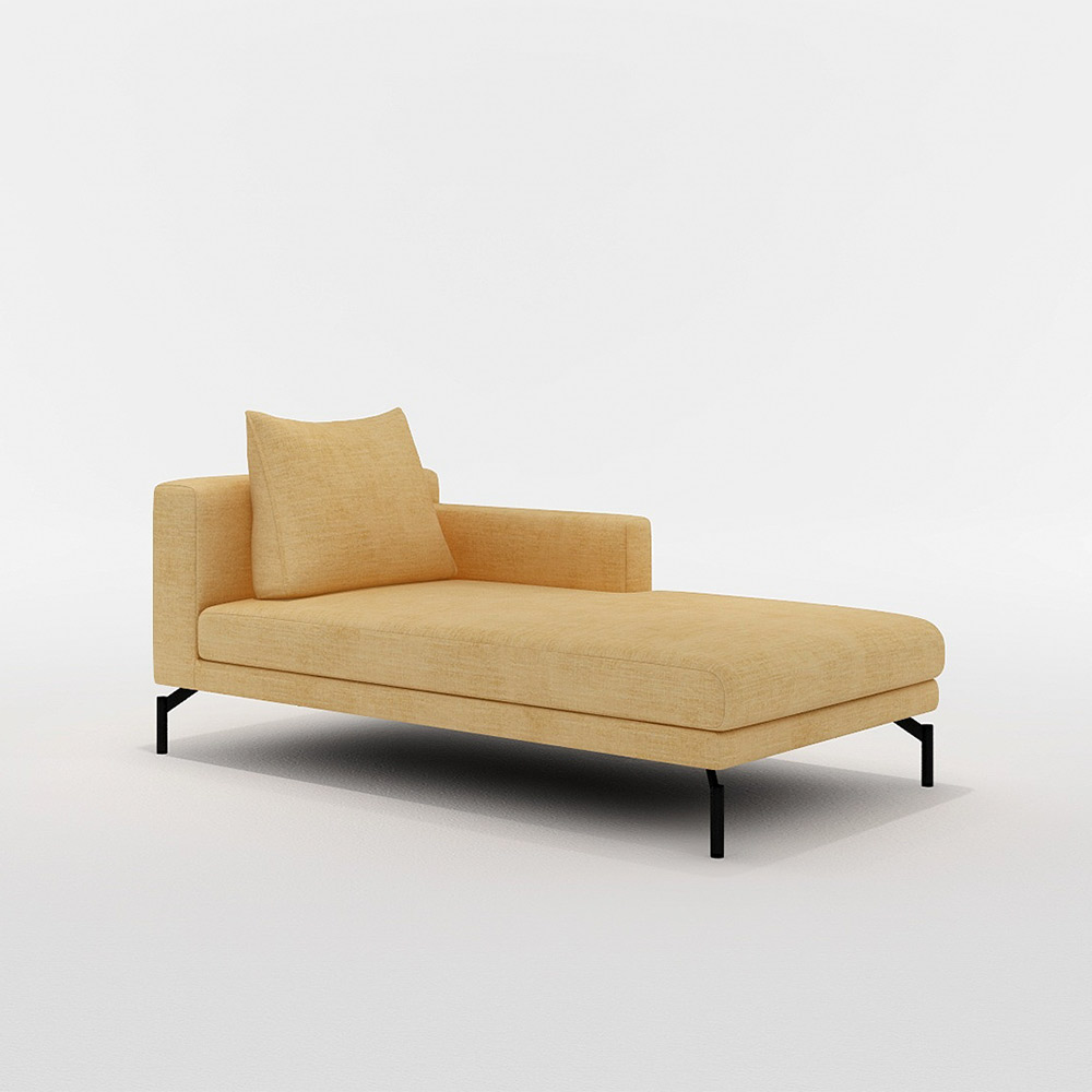 LENIS 1P LONG LEFT TYPE スチール脚(ブラック) / FLANNEL SOFA(フランネルソファ) / カウチソファ / FLN10085YEL_ma.jpg
