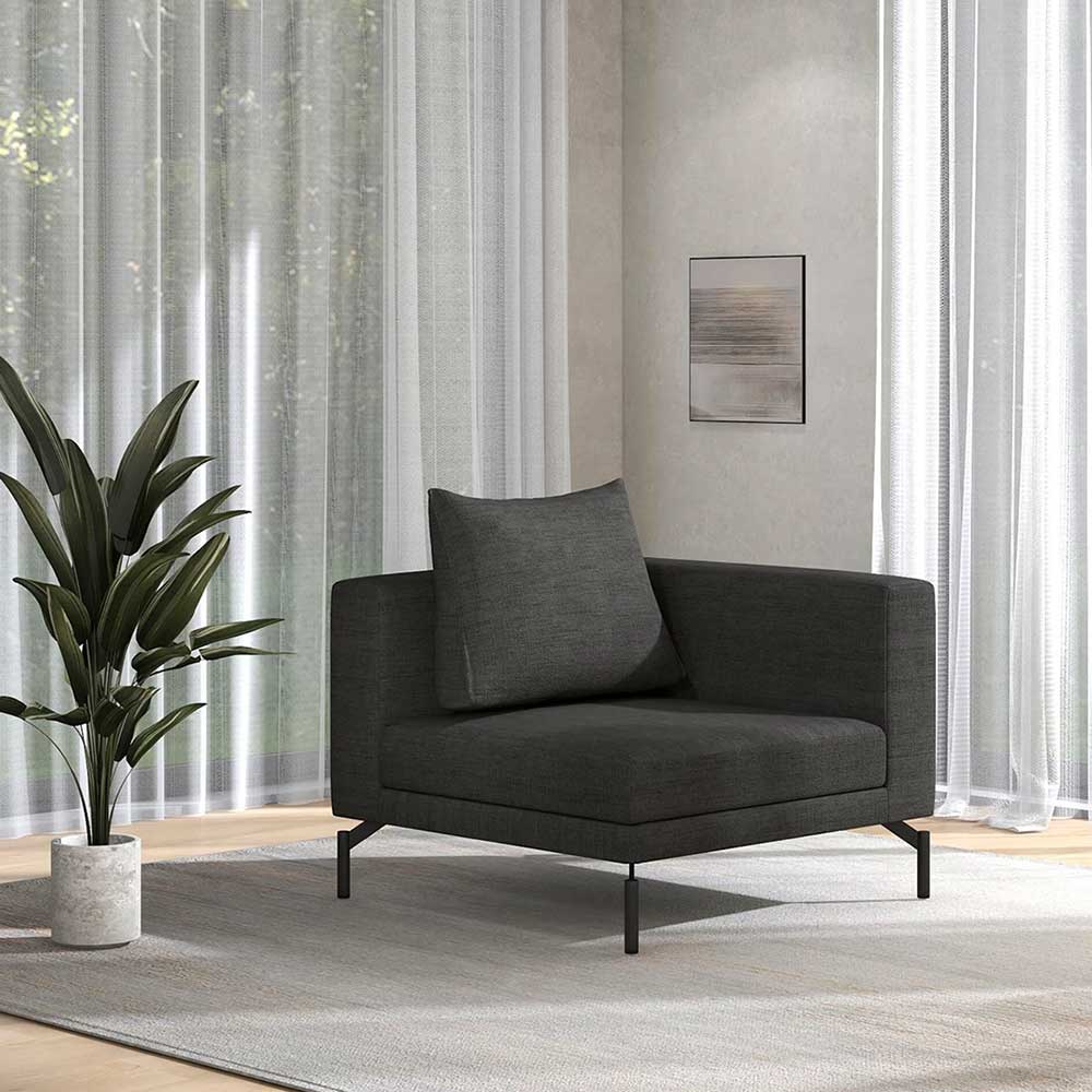 LENIS 1P CORNER スチール脚(ブラック) / FLANNEL SOFA（フランネルソファ） / コーナーソファ / FLN10086_dt_01.jpg