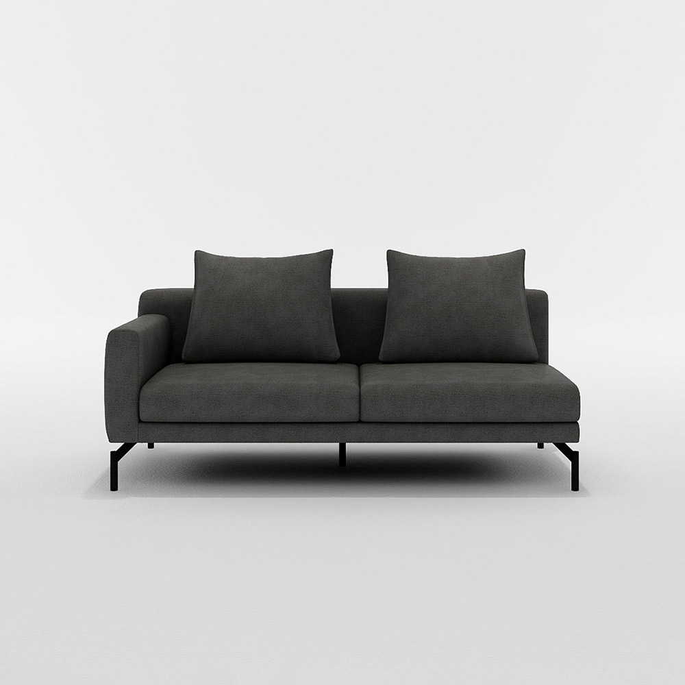 LENIS 2.5P SOFA ONE ARM RIGHT TYPE スチール脚(ブラック) / FLANNEL SOFA(フランネルソファ) / 2人掛けソファ / FLN10087BLK_ma.jpg