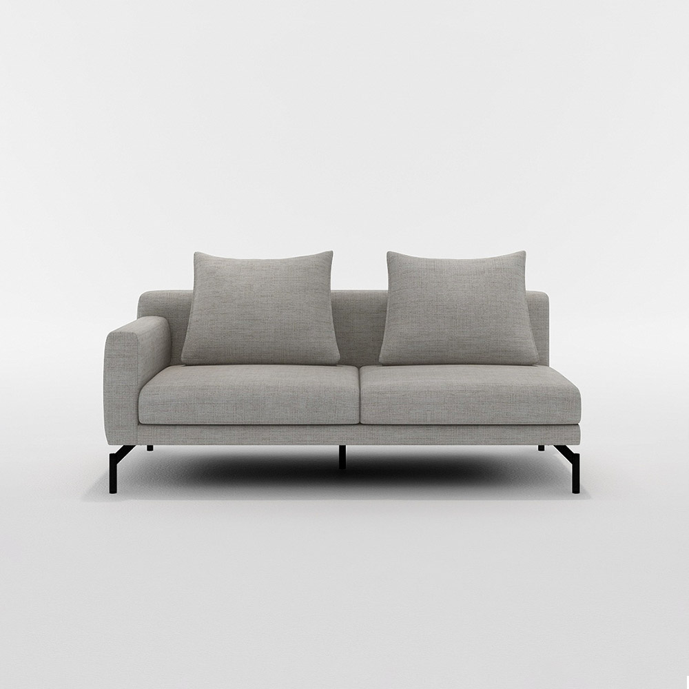 LENIS 2.5P SOFA ONE ARM RIGHT TYPE スチール脚(ブラック) / FLANNEL SOFA(フランネルソファ) / 2人掛けソファ / FLN10087GRY_ma.jpg
