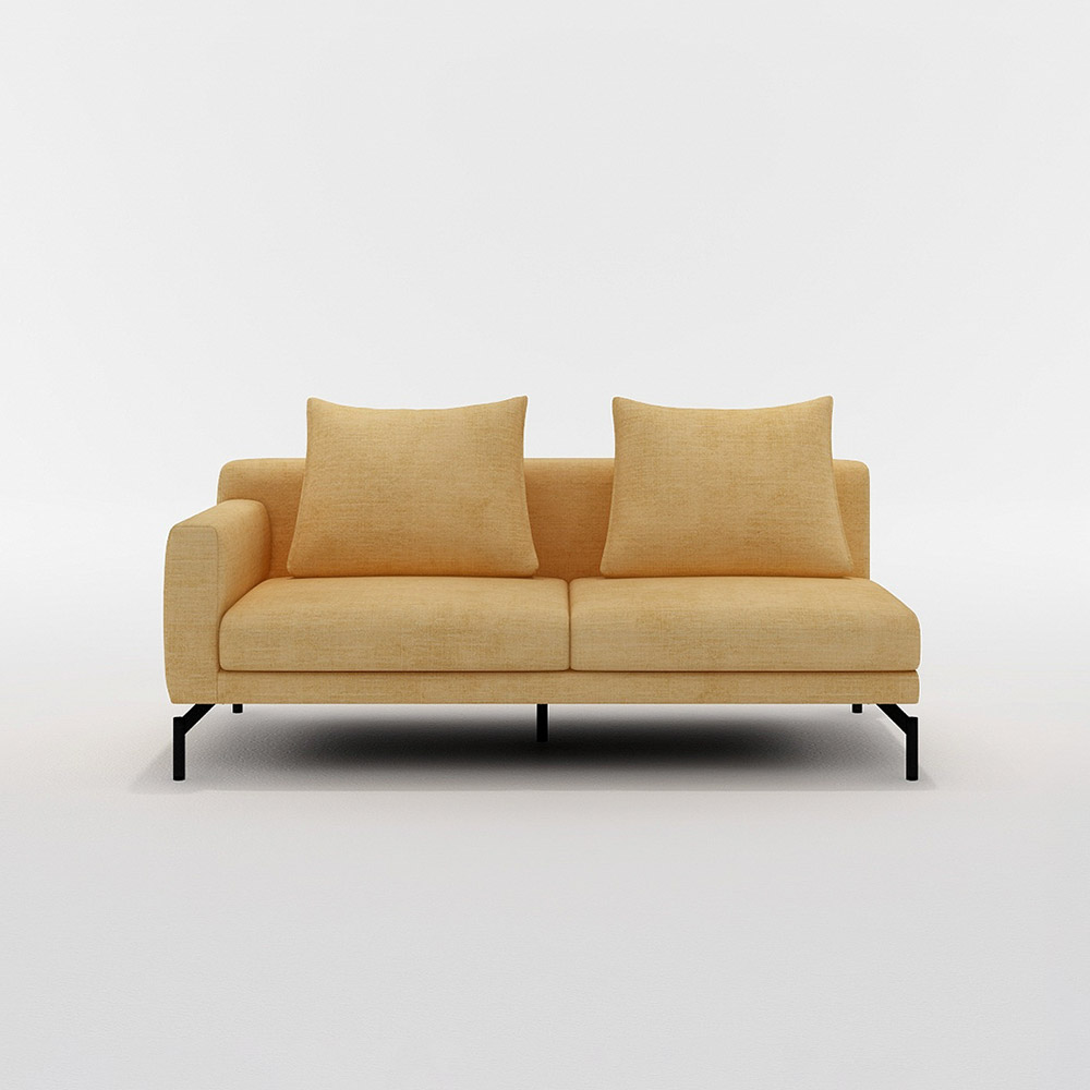 LENIS 2.5P SOFA ONE ARM RIGHT TYPE スチール脚(ブラック) / FLANNEL SOFA(フランネルソファ) / 2人掛けソファ / FLN10087YEL_ma.jpg