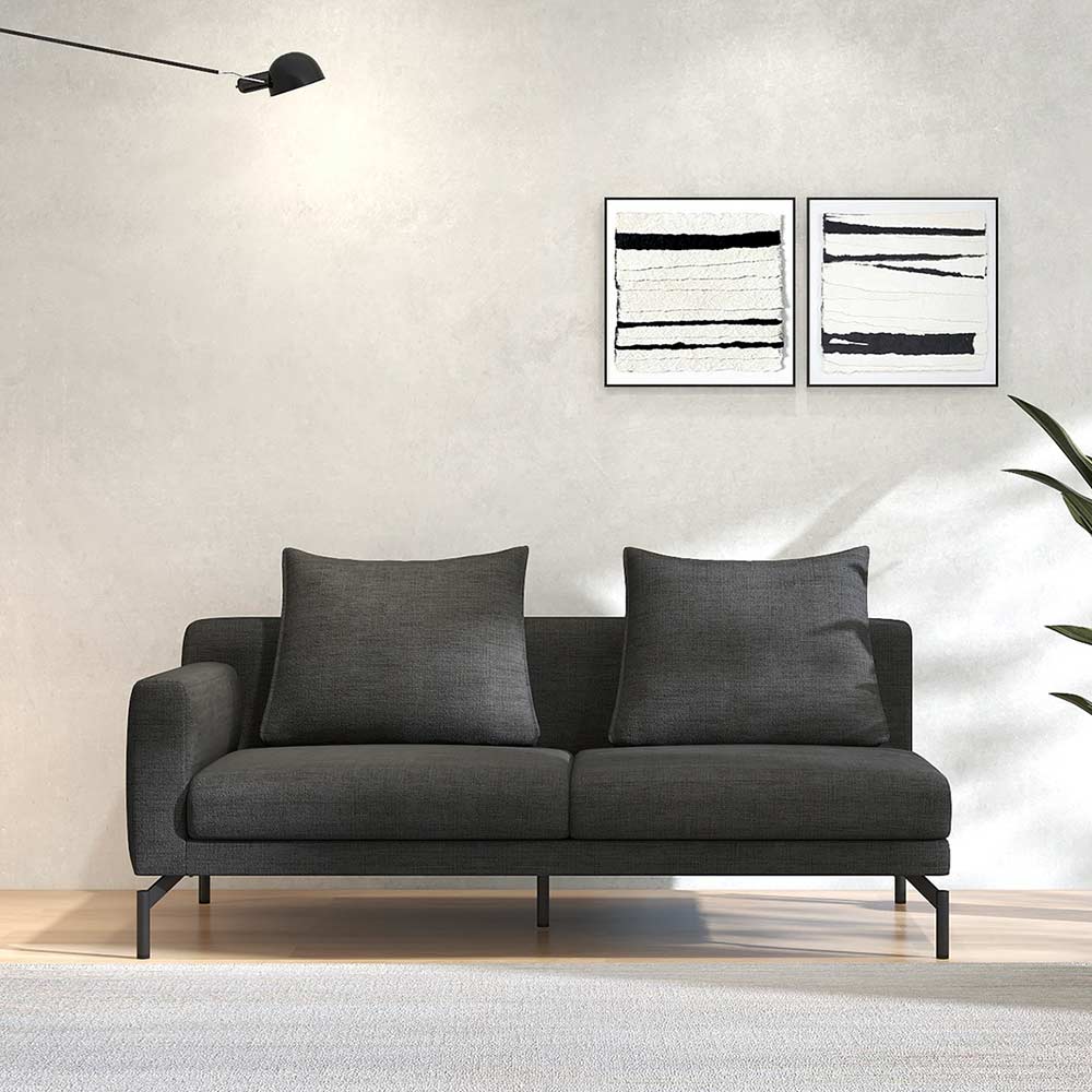 LENIS 2.5P SOFA ONE ARM RIGHT TYPE スチール脚(ブラック) / FLANNEL SOFA（フランネルソファ） / 2人掛けソファ / FLN10087_dt_01.jpg