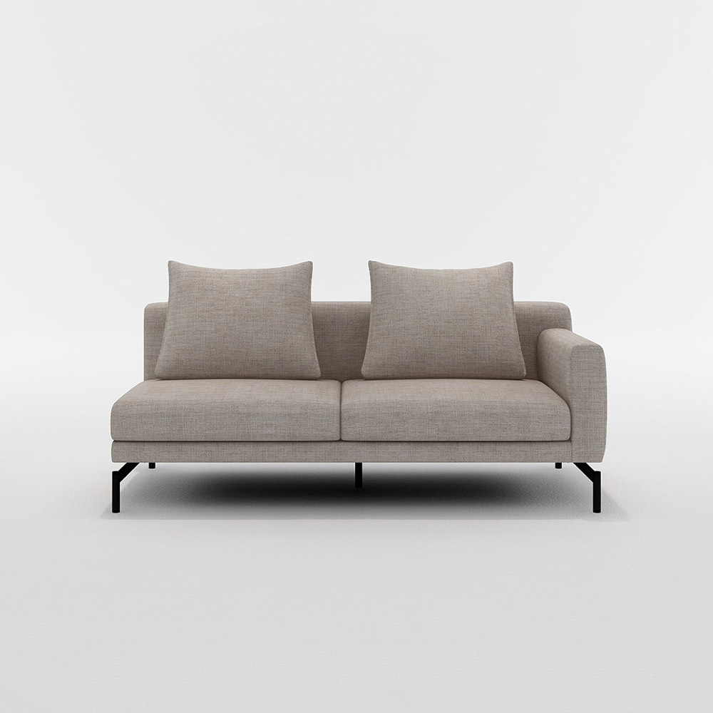 LENIS 2.5P SOFA ONE ARM LEFT TYPE スチール脚(ブラック) / FLANNEL SOFA（フランネルソファ） / 2人掛けソファ / FLN10088BEG_ma.jpg