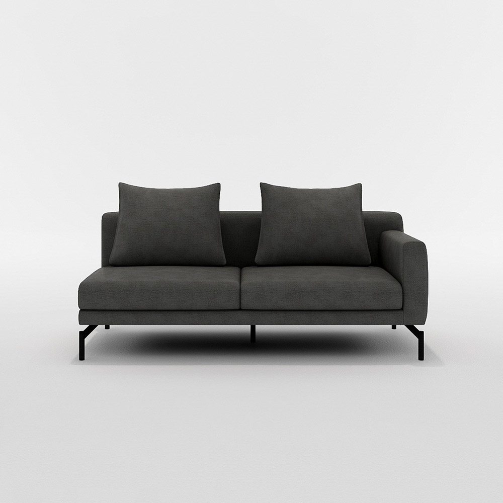 LENIS 2.5P SOFA ONE ARM LEFT TYPE スチール脚(ブラック) / FLANNEL SOFA（フランネルソファ） / 2人掛けソファ / FLN10088BLK_ma.jpg