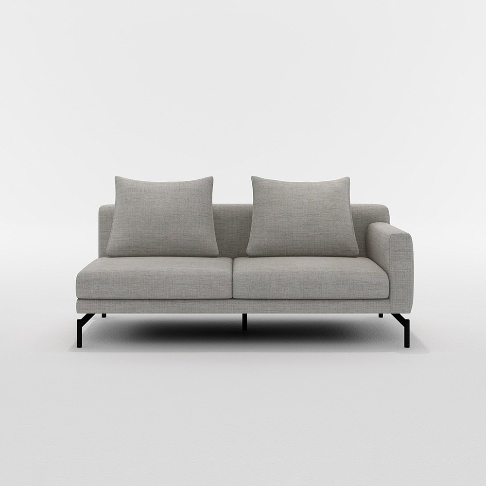 LENIS 2.5P SOFA ONE ARM LEFT TYPE スチール脚(ブラック) / FLANNEL SOFA（フランネルソファ） / 2人掛けソファ / FLN10088GRY_ma.jpg