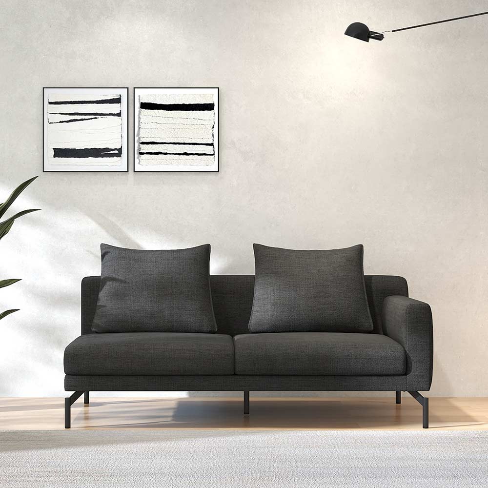 LENIS 2.5P SOFA ONE ARM LEFT TYPE スチール脚(ブラック) / FLANNEL SOFA（フランネルソファ） / 2人掛けソファ / FLN10088_dt_01.jpg