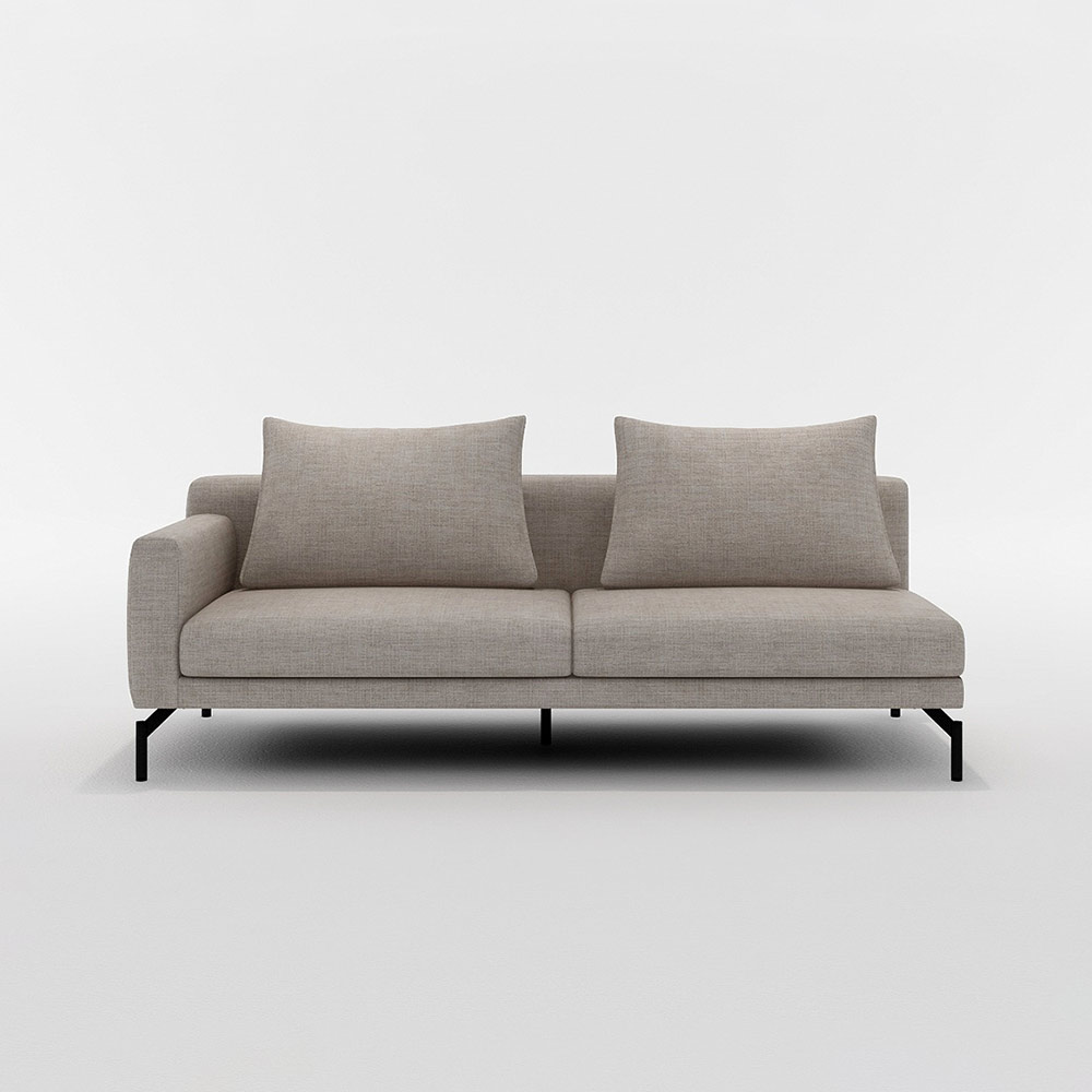 LENIS 3P SOFA ONE ARM RIGHT TYPE スチール脚(ブラック) / FLANNEL SOFA(フランネルソファ) / 3人掛けソファ / FLN10089BEG_ma.jpg