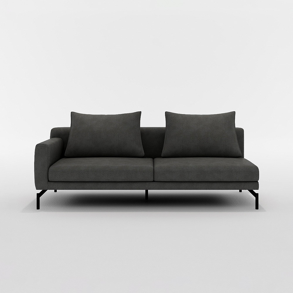 LENIS 3P SOFA ONE ARM RIGHT TYPE スチール脚(ブラック) / FLANNEL SOFA(フランネルソファ) / 3人掛けソファ / FLN10089BLK_ma.jpg