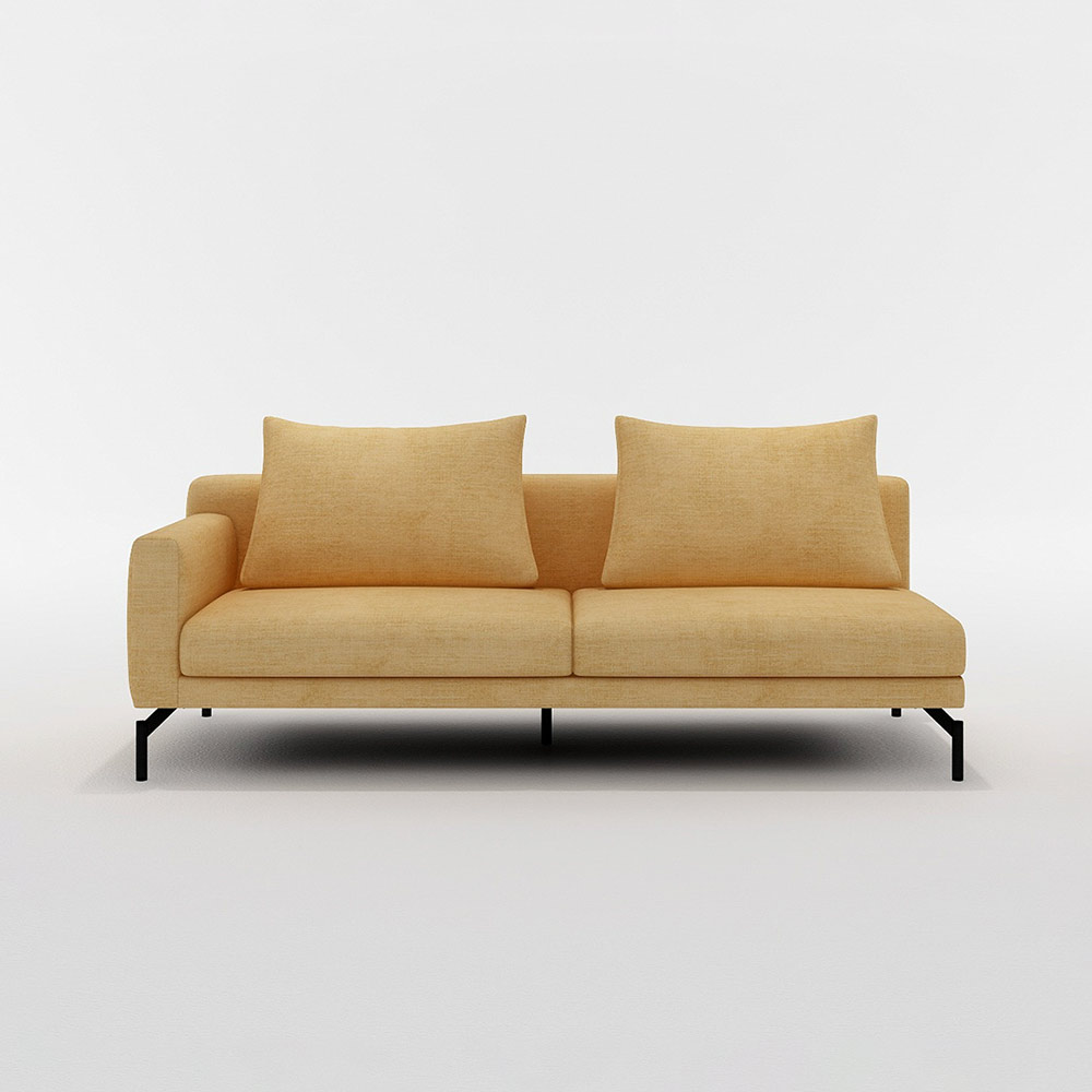 LENIS 3P SOFA ONE ARM RIGHT TYPE スチール脚(ブラック) / FLANNEL SOFA(フランネルソファ) / 3人掛けソファ / FLN10089YEL_ma.jpg