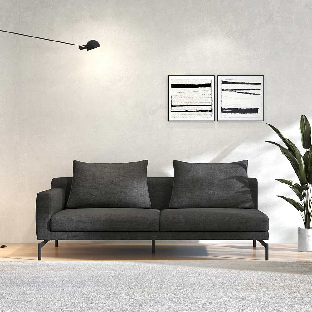 LENIS 3P SOFA ONE ARM RIGHT TYPE スチール脚(ブラック) / FLANNEL SOFA（フランネルソファ） / 3人掛けソファ / FLN10089_dt_01.jpg