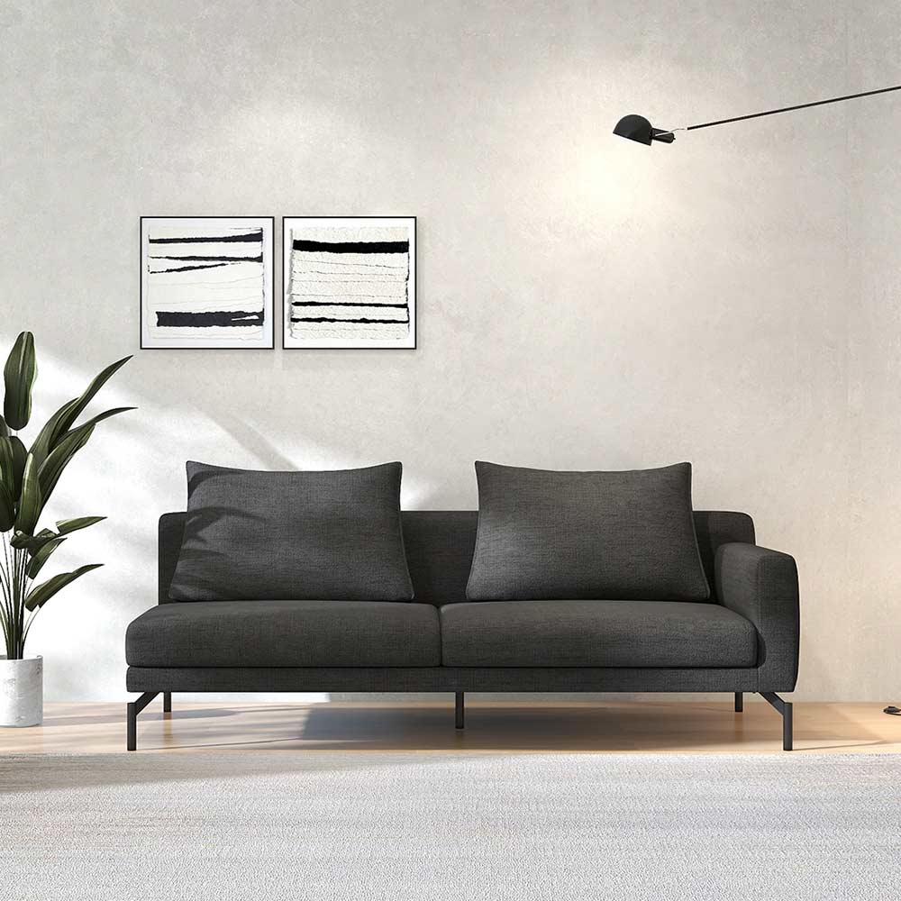LENIS 3P SOFA ONE ARM LEFT TYPE スチール脚(ブラック) / FLANNEL SOFA（フランネルソファ） / 3人掛けソファ / FLN10090_dt_01.jpg